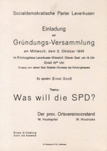 1945 Gründungsversammlung SPD LEV